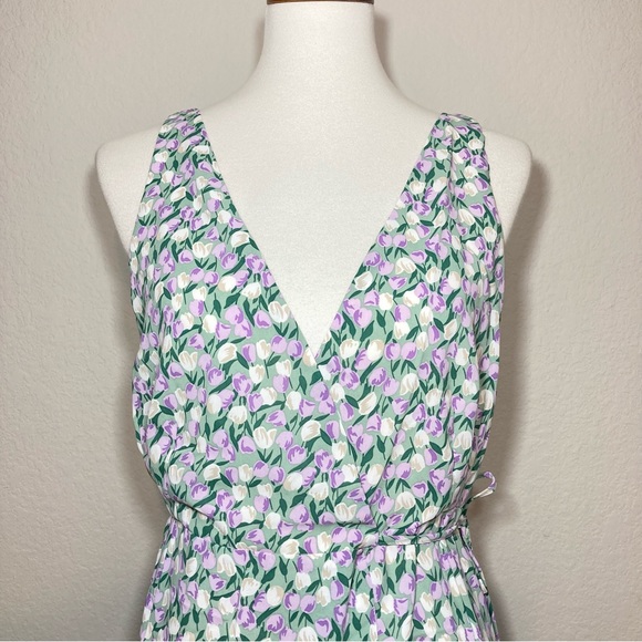 NWT STITCHDROP April Shower High Low Sleeveless Wrap Dress Criss-Cross Back Lrg - Picture 2 of 13